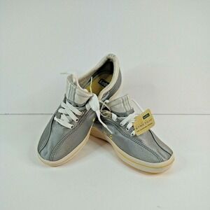 KEDS Micro Stretch Youth Comfort Lace Up silver Casual Walking sneakers Sz 3
